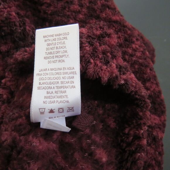 Stan Herman Burgundy Fleece Full zip sweater  Medium  EUC - Picture 9 of 9